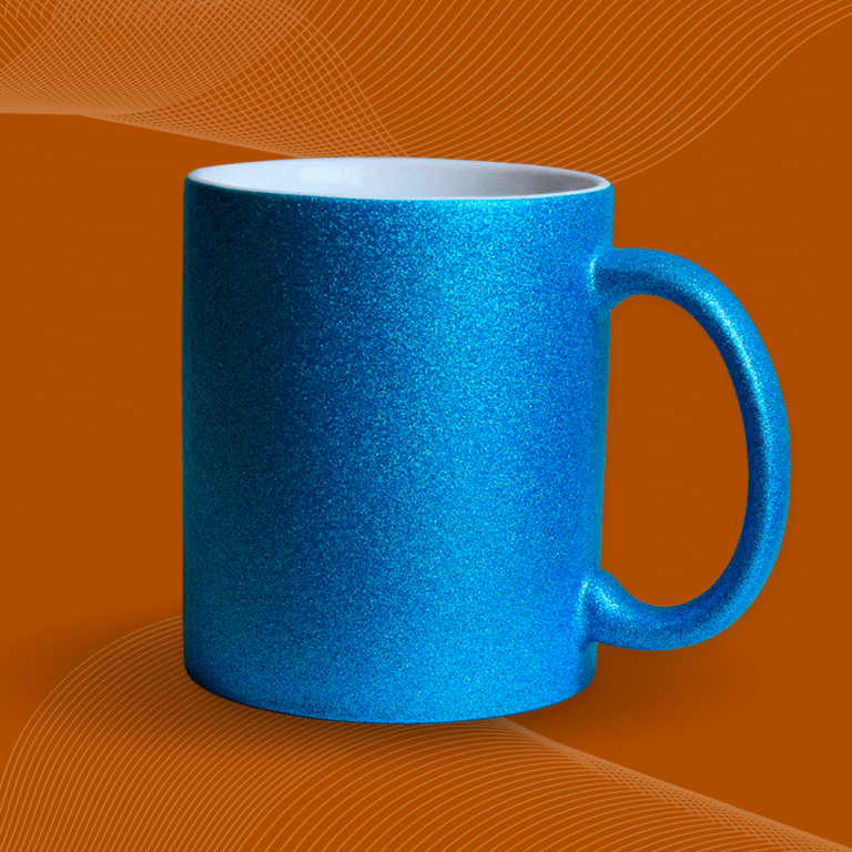 TAZA GLITTER AZUL