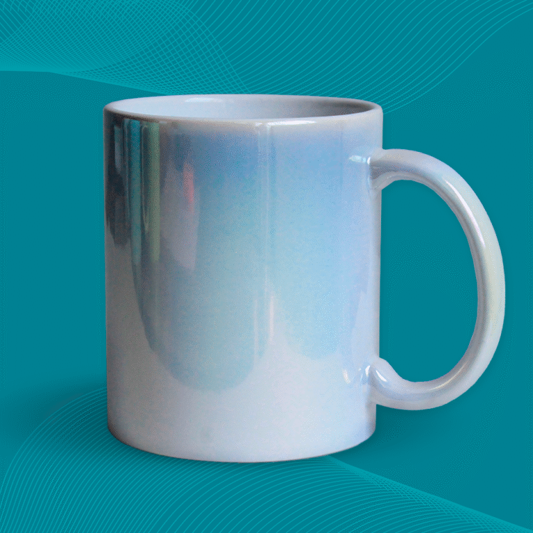 taza espejo blanca