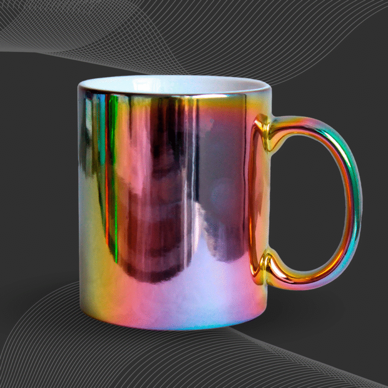taza espejo multicolor