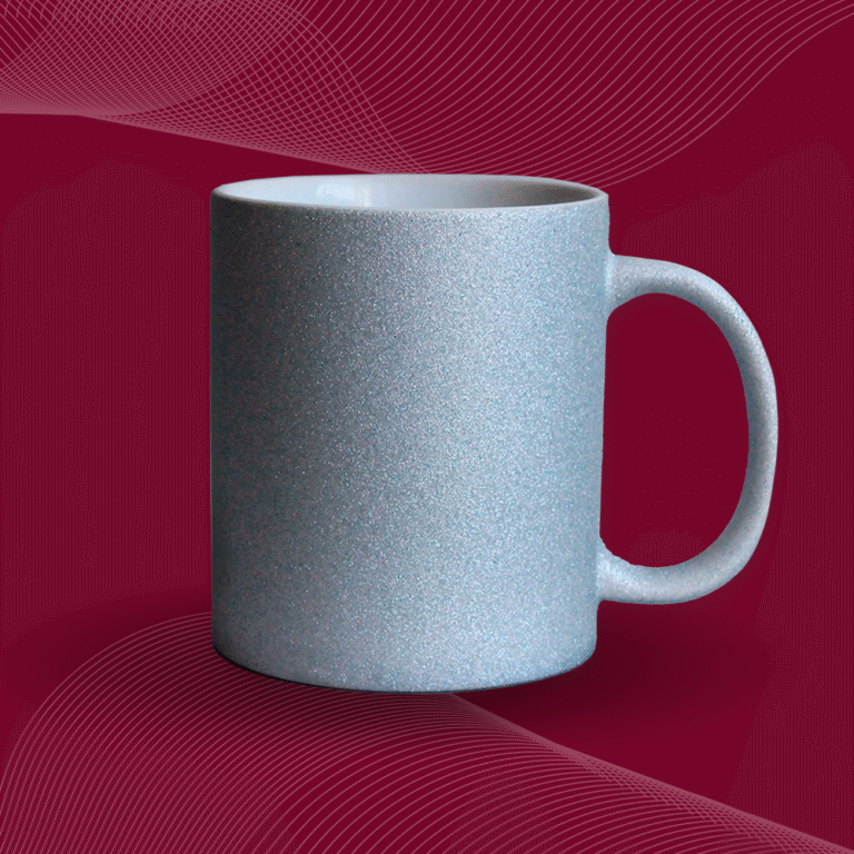taza glitter plata