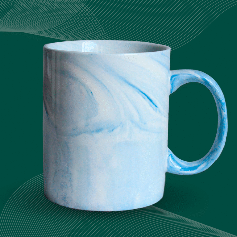 taza marmol azul