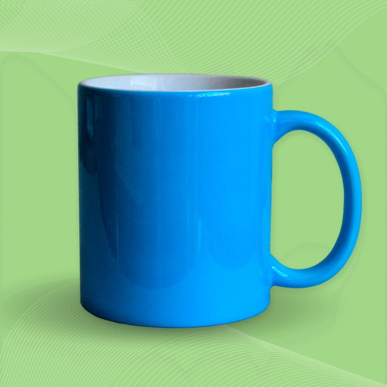 taza pastel azul