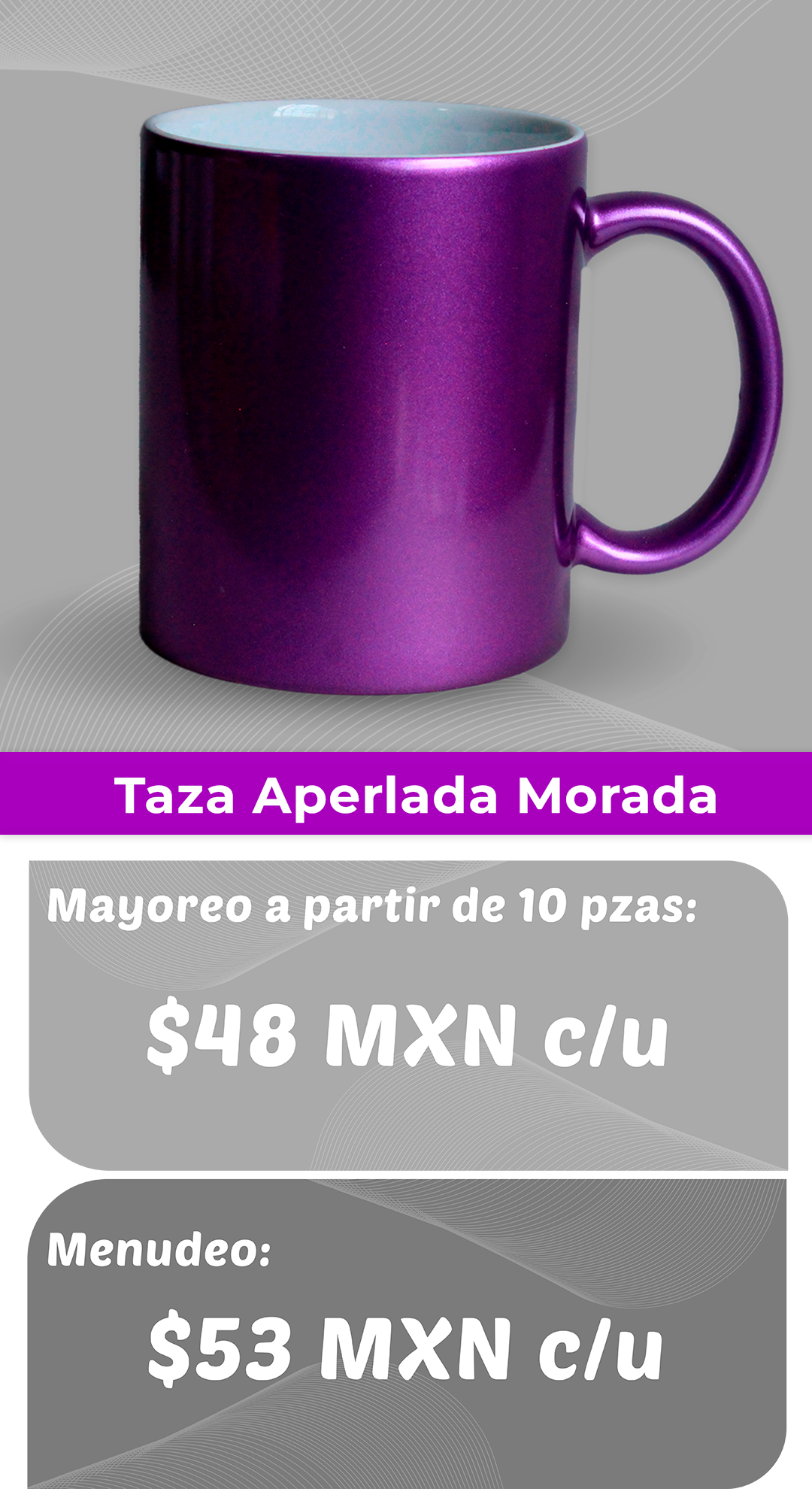 Taza aperlada morada