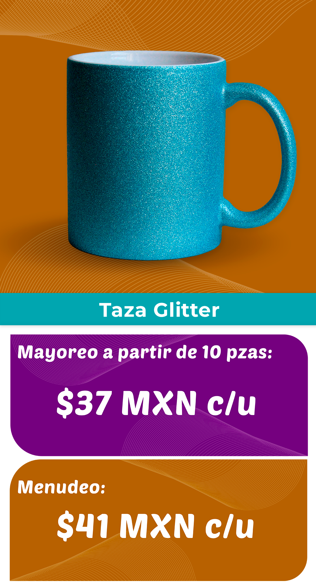 Taza glitter