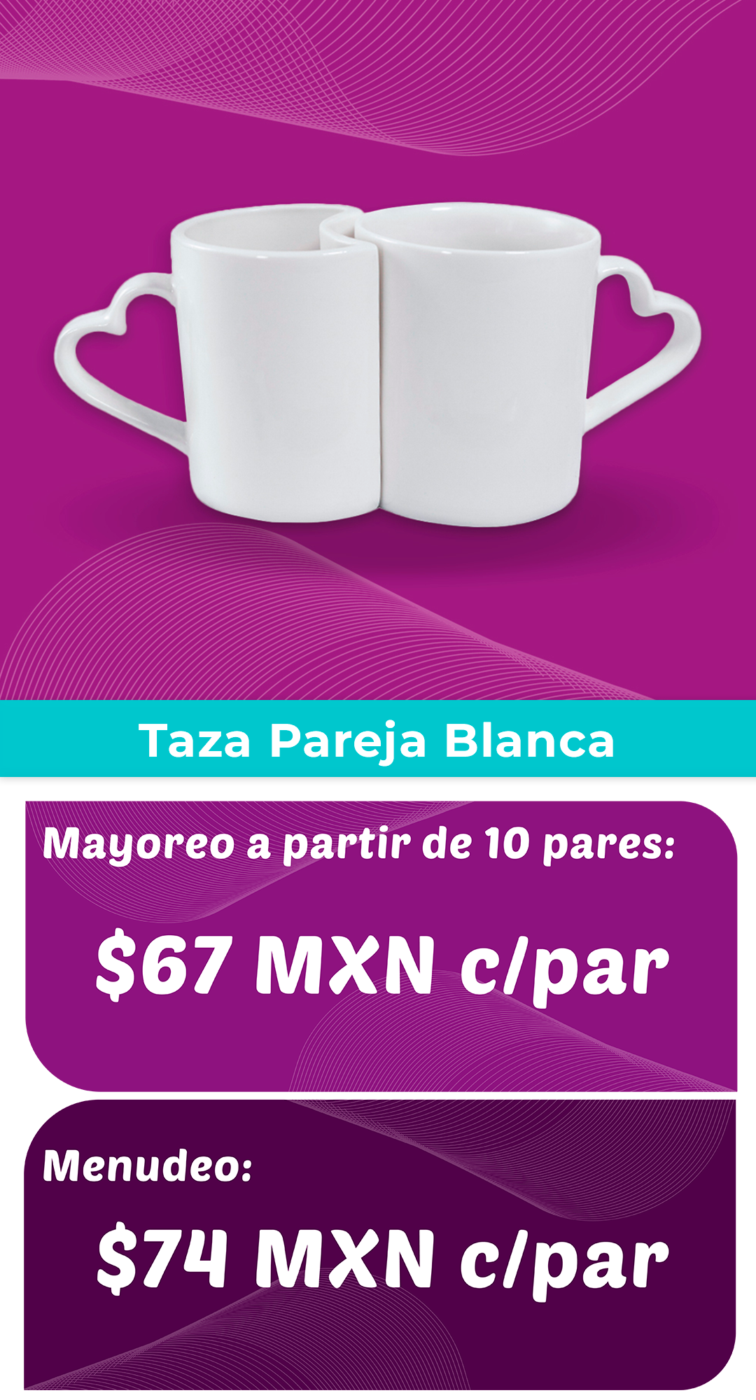 Taza pareja blanca