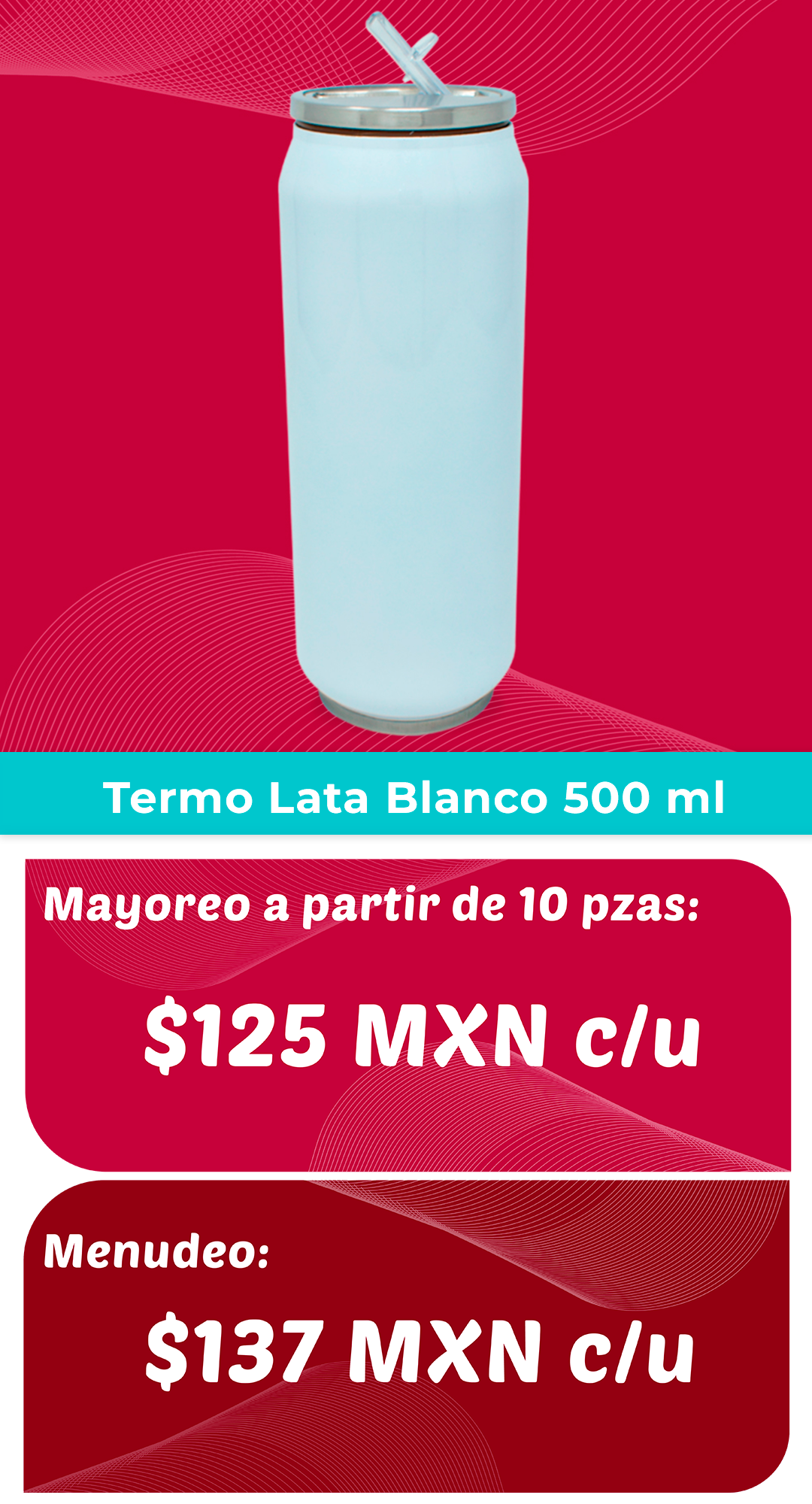 Termo lata blanco 500 ml