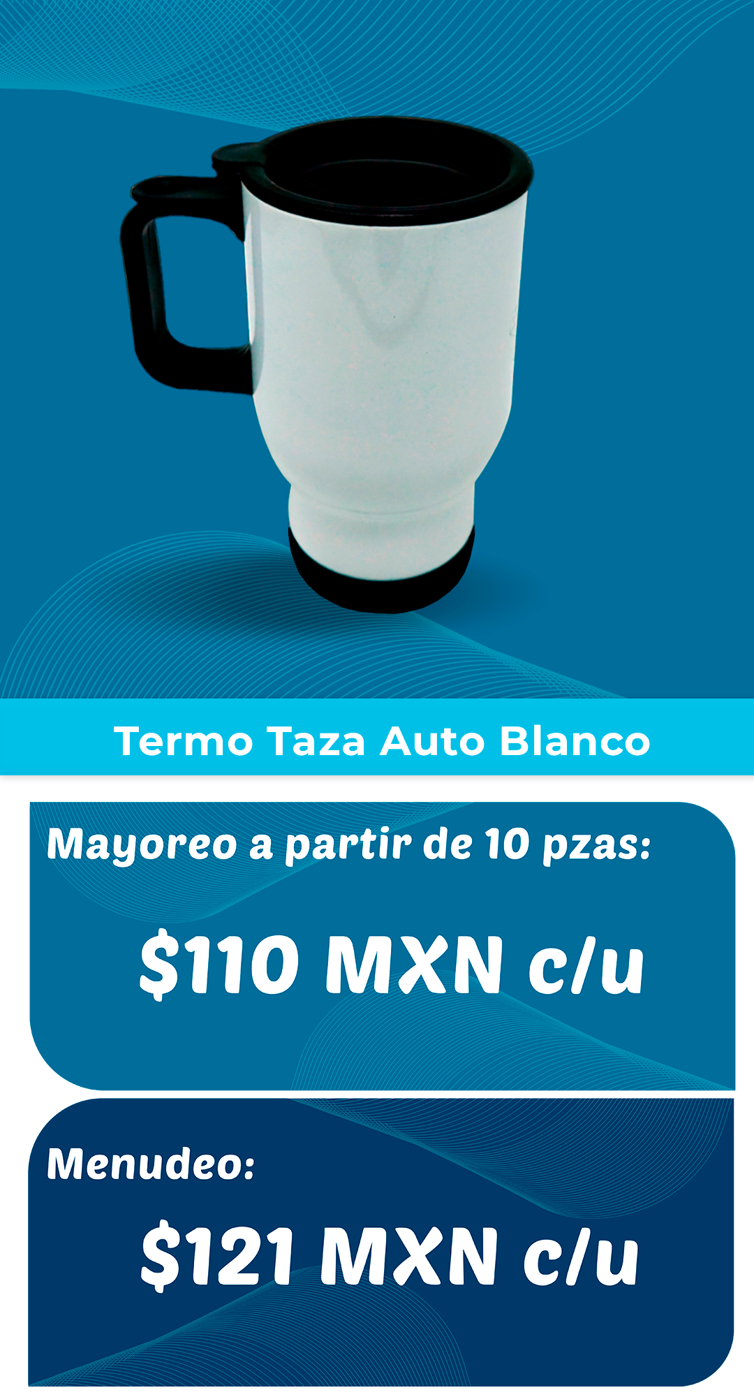 Termo taza auto blanco
