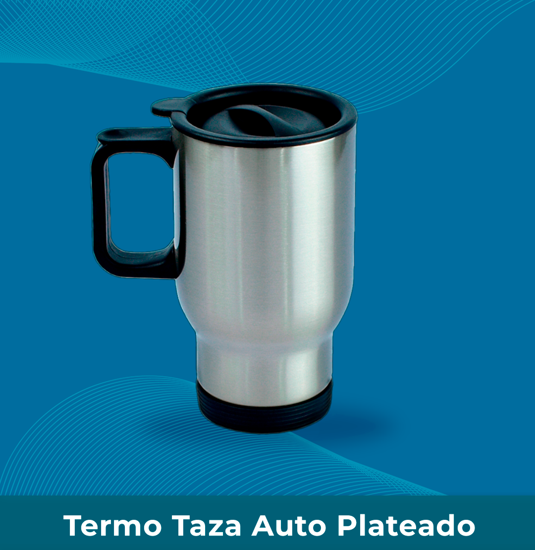 termo taza auto plateado b
